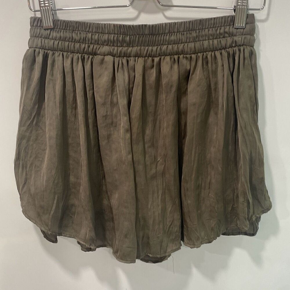 Zara woman earthy green silk satin skirt medium - Picture 6 of 6